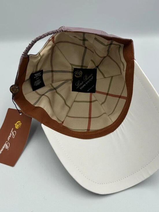Loro Piana Pale Pink Storm System Cashmere Cap Mauve & White Trim Made in Italy main image 10